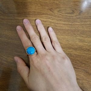 Size 6 gold and turquoise cocktail ring